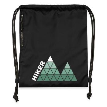 "Hiker" - Geometric Mountain Design - Gymsac made from recycled material - black - Front