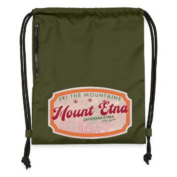 Mount Etna Italian Ski Badge - Gymsac made from recycled material - military green - Front