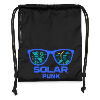 Solarpunk Vision - Gymsac made from recycled material - black - Front