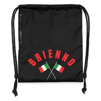 Brienno a traversé les drapeaux italiens - Sac à cordon en polyester recyclé - noir - Devant