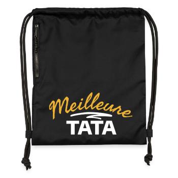 Väterlicher Ausdruck Design TATA Mutter - Turnbeutel aus Recycling-Material - Schwarz - Vorne