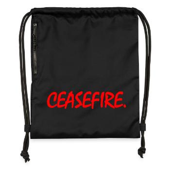 Ceasefire now - Gymsac made from recycled material - black - Front