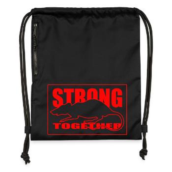 Strong Together Ratte T-Shirt Rot - Turnbeutel aus Recycling-Material - Schwarz - Vorne