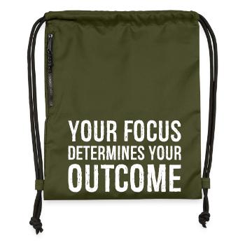 Votre concentration détermine votre résultat - Sac à cordon en polyester recyclé - military green - Devant