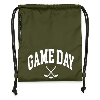Game Day Eishockey Fan - Gymsac made from recycled material - military green - Front
