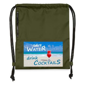 COCKTAILS - Turnbeutel aus Recycling-Material - military Green - Vorne