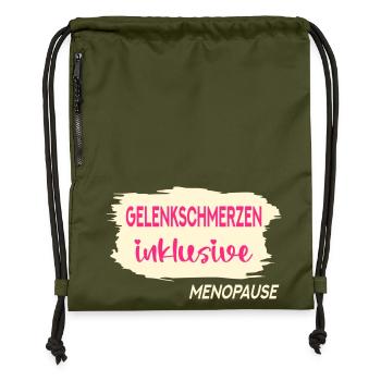 GELENKSCHMERZEN WECHSELJAHRE MENOPAUSE - Turnbeutel aus Recycling-Material - military Green - Vorne