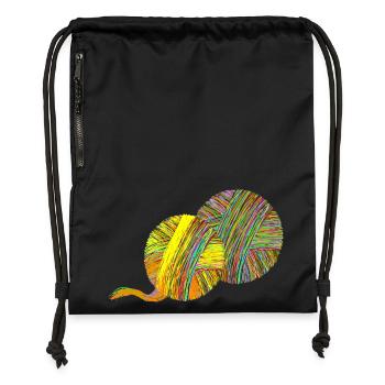 boule de fil - Sac à cordon en polyester recyclé - noir - Devant