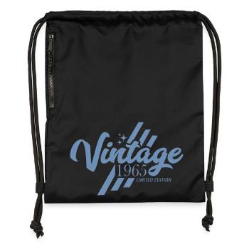 Anniversaire Vintage Rétro 1965 - Sac à cordon en polyester recyclé - noir - Devant