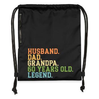 Husband Dad Grandpa 65 Years Old Legend - Gymsac made from recycled material - black - Front