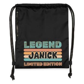 Janick as a given name - Gymsac made from recycled material - black - Front