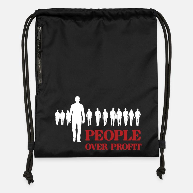 People Over Profit - Gymsac made from recycled material - black