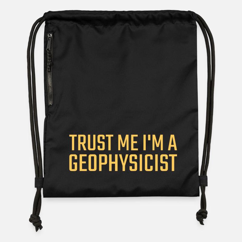 Geophysicist Trust Me Geophysics - Gymsac made from recycled material - black