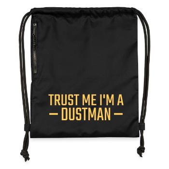 Dustman Trust me - Turnbeutel aus Recycling-Material - Schwarz - Vorne