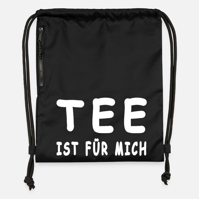 Thé - Sac à cordon en polyester recyclé - noir