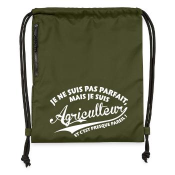 Parfait Agriculteur - Sac à cordon en polyester recyclé - military green - Devant