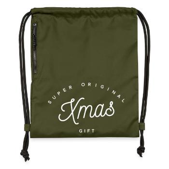 Super Original Xmas Gift | Funny Holiday Text - Gymsac made from recycled material - military green - Front
