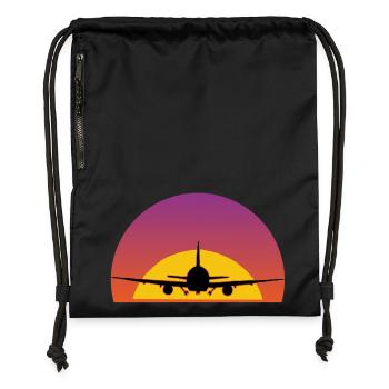 Air travel - Gymsac made from recycled material - black - Front