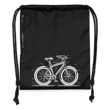 Fahrrad Illustration - Turnbeutel aus Recycling-Material - military Green - Vorne
