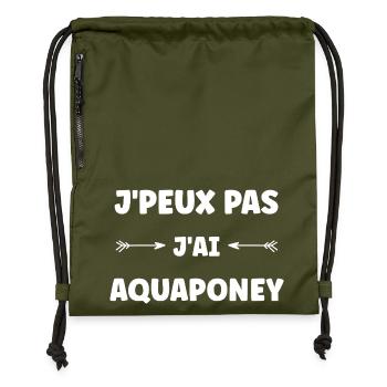 Ich kann nicht, ich habe Aquapony. - Turnbeutel aus Recycling-Material - military Green - Vorne