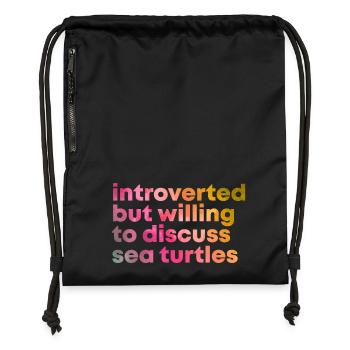 Sea Turtle - Gymsac made from recycled material - black - Front