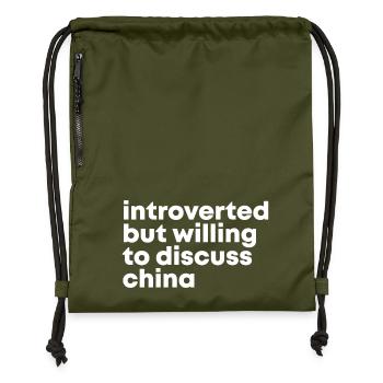 Chine - Sac à cordon en polyester recyclé - military green - Devant