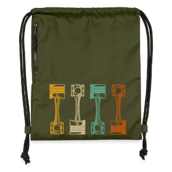 Retro Automechaniker - Turnbeutel aus Recycling-Material - military Green - Vorne