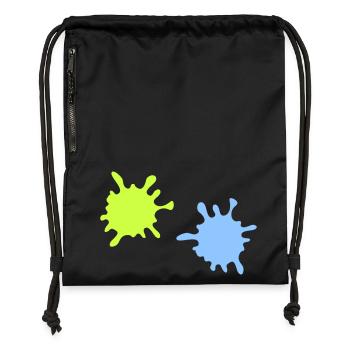 Neon Spritzer Splatter - Turnbeutel aus Recycling-Material - Schwarz - Vorne