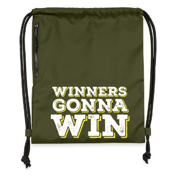 Les gagnants vont gagner - Sac à cordon en polyester recyclé - military green - Devant