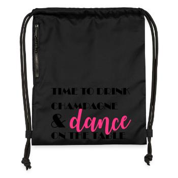 Time to drink and dance on the table - Gymsac made from recycled material - black - Front