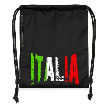 Fan article Italy football pizza - Gymsac made from recycled material - black - Front