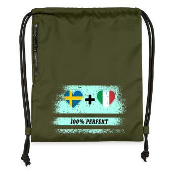 Italie et Suède 100% Parfait / Cadeau - Sac à cordon en polyester recyclé - military green - Devant
