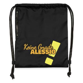Spruch Alessio - Turnbeutel aus Recycling-Material - Schwarz - Vorne