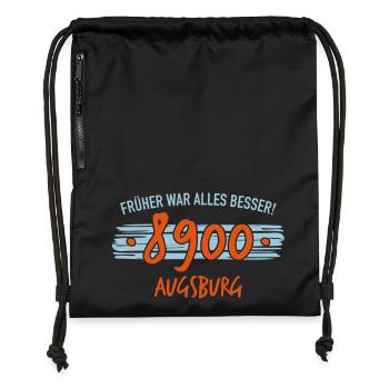 Früher 8900 Augsburg - Turnbeutel aus Recycling-Material - Schwarz - Vorne