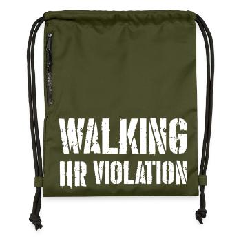 walking hr violation - Gymsac made from recycled material - military green - Front