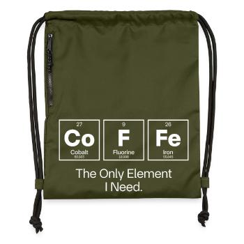 Coffee The Only Element I Need - Gymsac made from recycled material - military green - Front