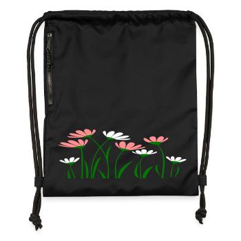 Flower meadow - Gymsac made from recycled material - black - Front