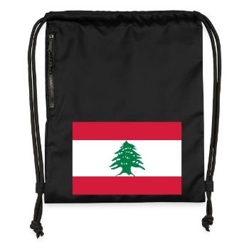 Drapeau national du Liban - Sac à cordon en polyester recyclé - noir - Devant