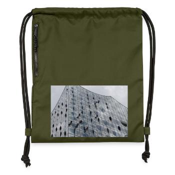 Elbphilharmonie with window cleaners - Gymsac made from recycled material - military green - Front