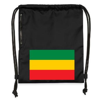 Flag of the Reggae Rastafari Rasta Roots One Love - Gymsac made from recycled material - black - Front