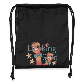 Looking good - Gymsac made from recycled material - black - Front