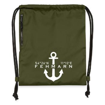 Fehmarn - Turnbeutel aus Recycling-Material - military Green - Vorne