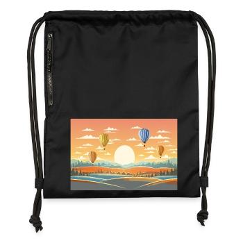 Hot Air Balloons - Gymsac made from recycled material - black - Front