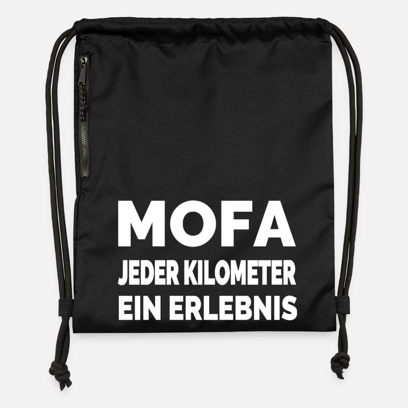 Mobylette - Sac à cordon en polyester recyclé - noir