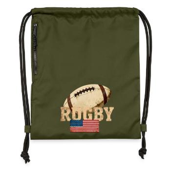 Rugby USA Vintage Crest - Sac à cordon en polyester recyclé - military green - Devant