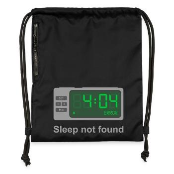 Erreur 404 - Sommeil non trouvé - Sac à cordon en polyester recyclé - noir - Devant
