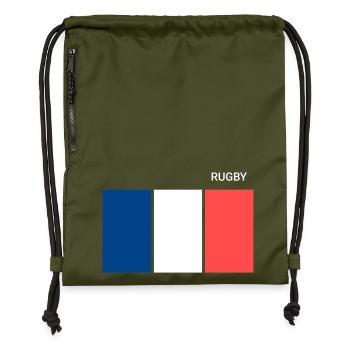 Rugby French Flag - Gymsac made from recycled material - military green - Front
