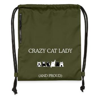 La Folle Chatte et la Fierté - Sac à cordon en polyester recyclé - military green - Devant