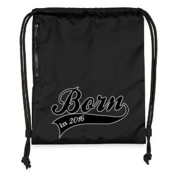 born in 2016 - Sac à cordon en polyester recyclé - noir - Devant