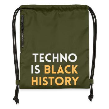 Techno Black History - Techno Festival Rave Outfit - Gymsac made from recycled material - military green - Front